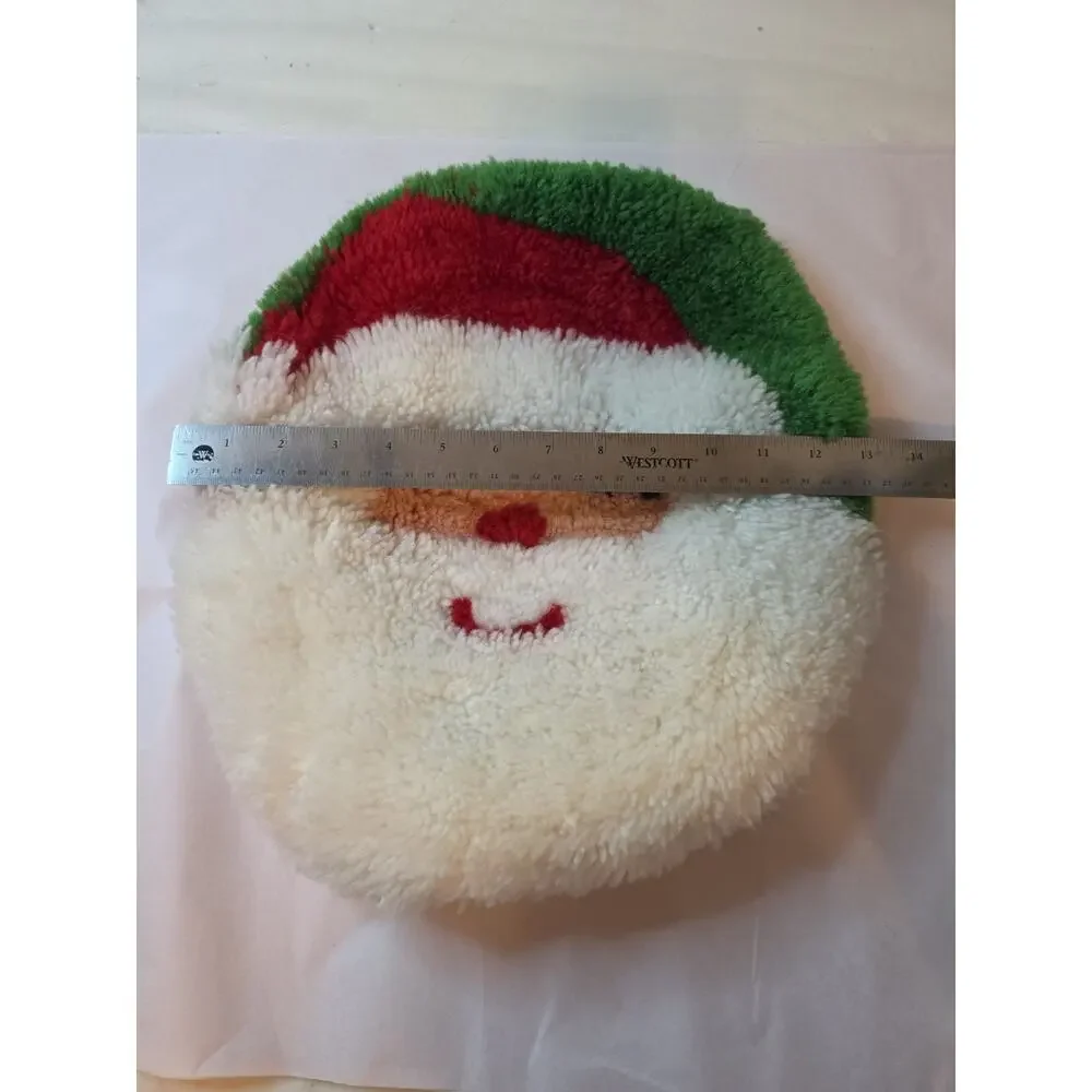 Unused MCM Vtg Red MERRY CHRISTMAS Chenille BATH TOILET SEAT Lid COVER Bathroom